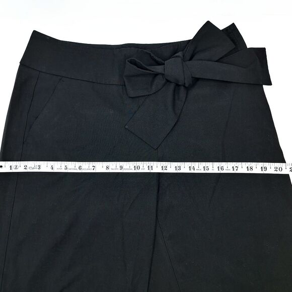 The Limited Black Bowtie Bow Sash Wide Leg Mid-Rise Classic Dress Pants Sz 8 - Picture 7 of 13